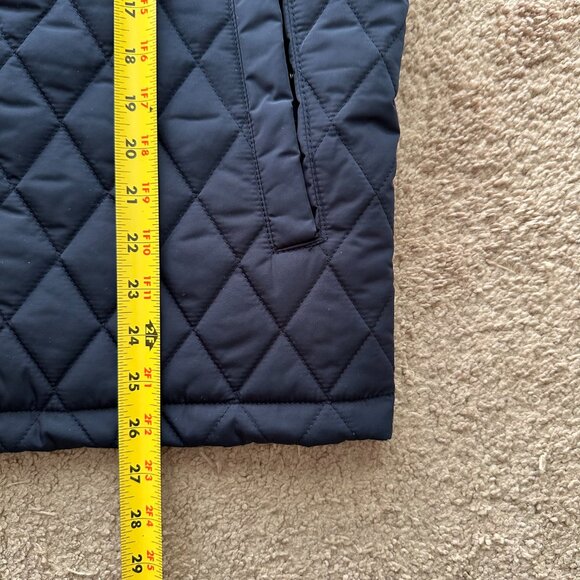 Zara Vest Womens Large Full Zip Mock Neck Quilted Navy Blue Pockets - Picture 7 of 11